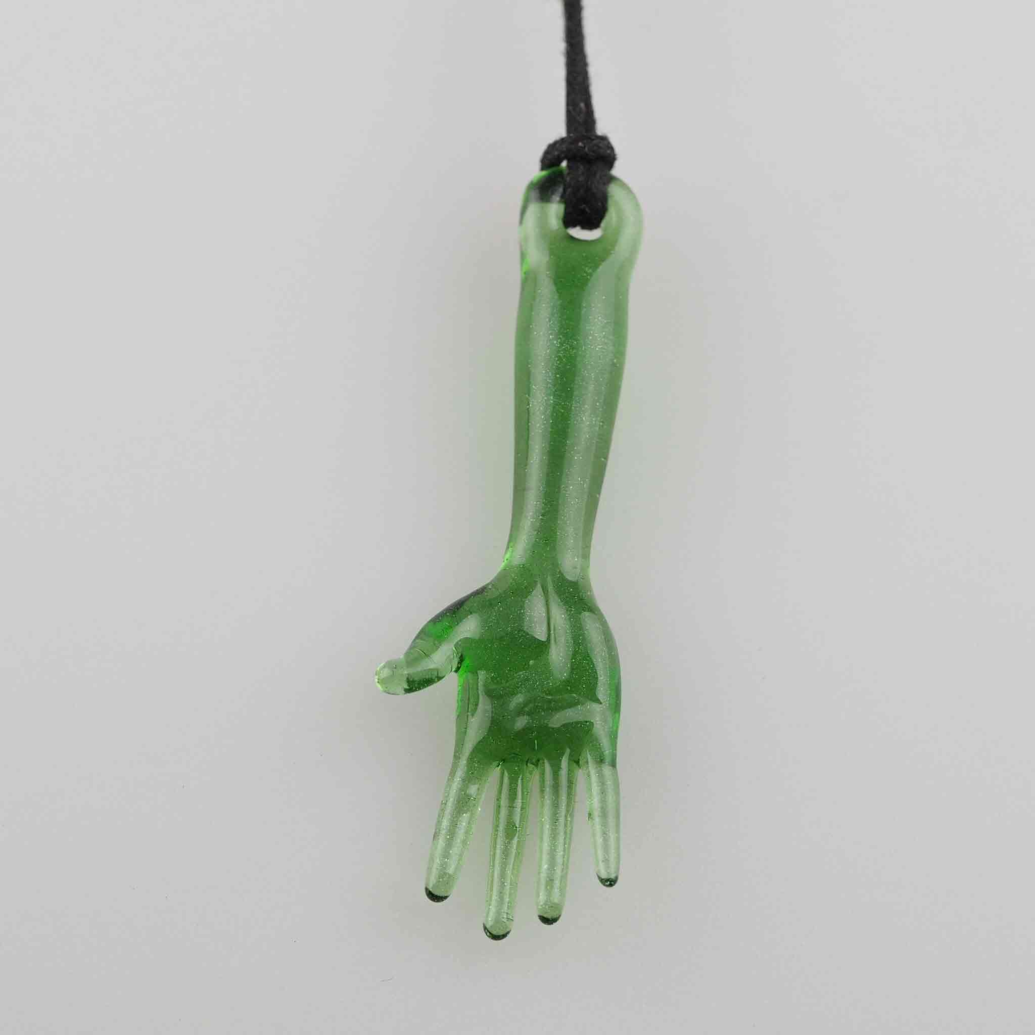 green stardust hand sculpted pendant